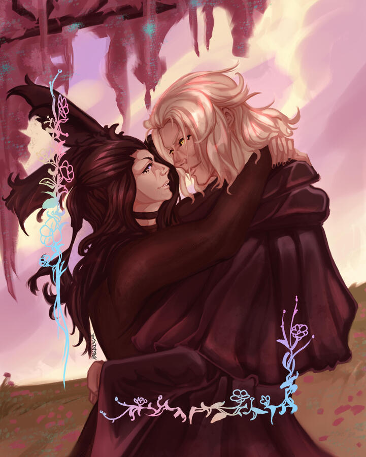 Waist up detailed portrait, two characters